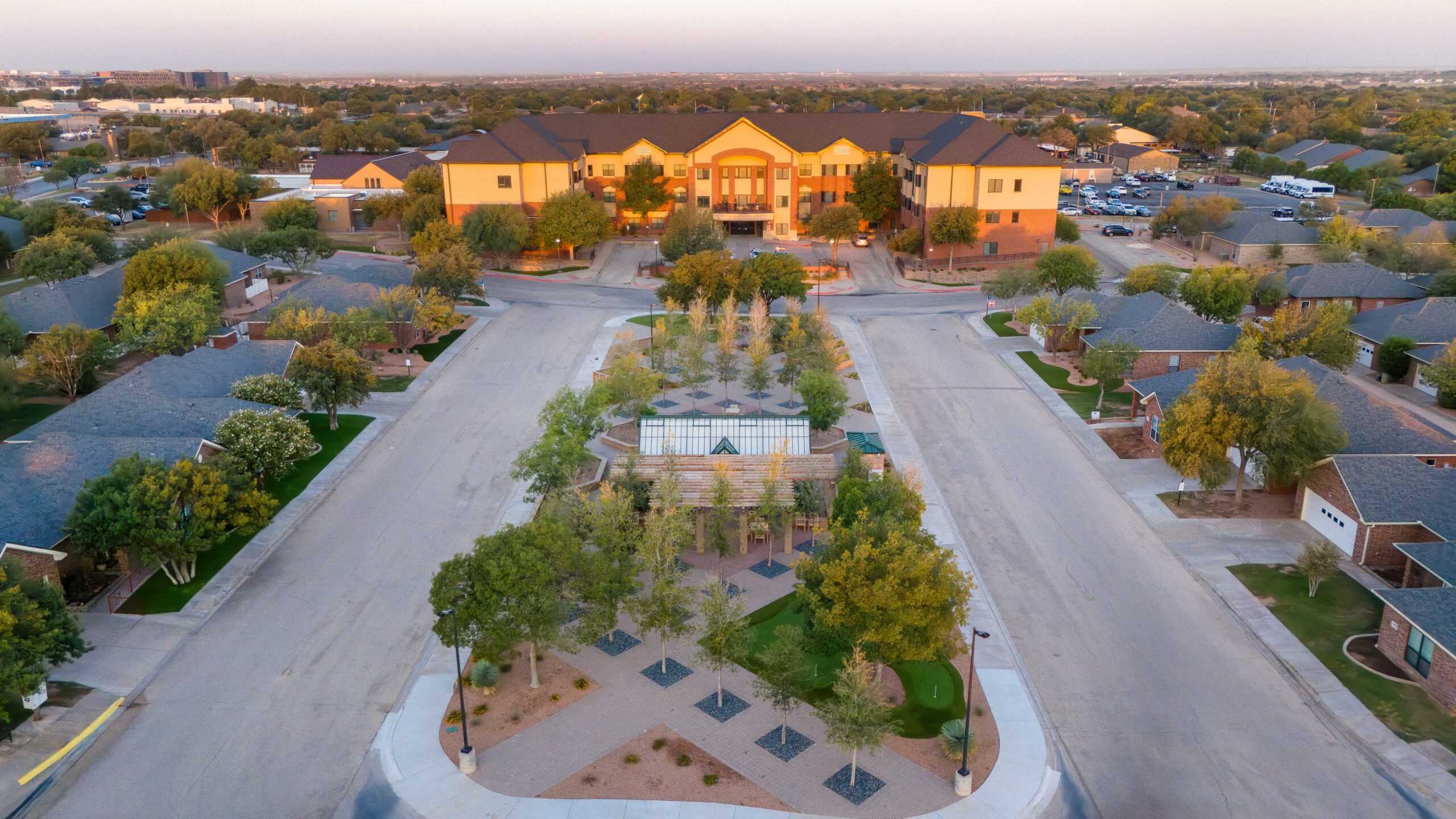 Aerial view of Vogel Center and surrounding area.