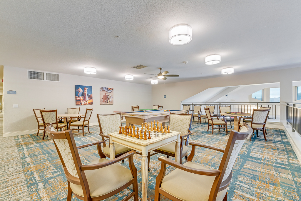 Common area with chess and game tables