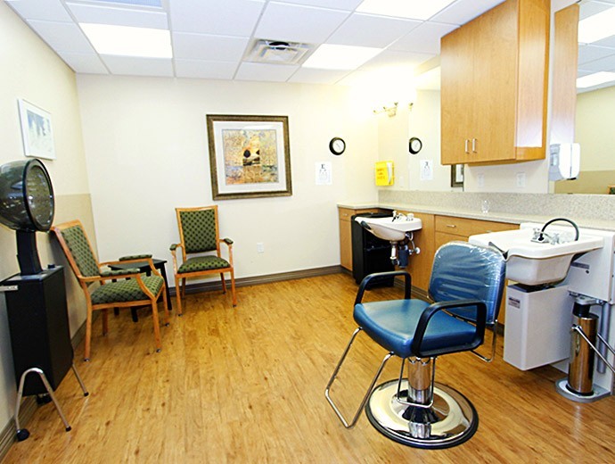 Interior view of a salon area for residents