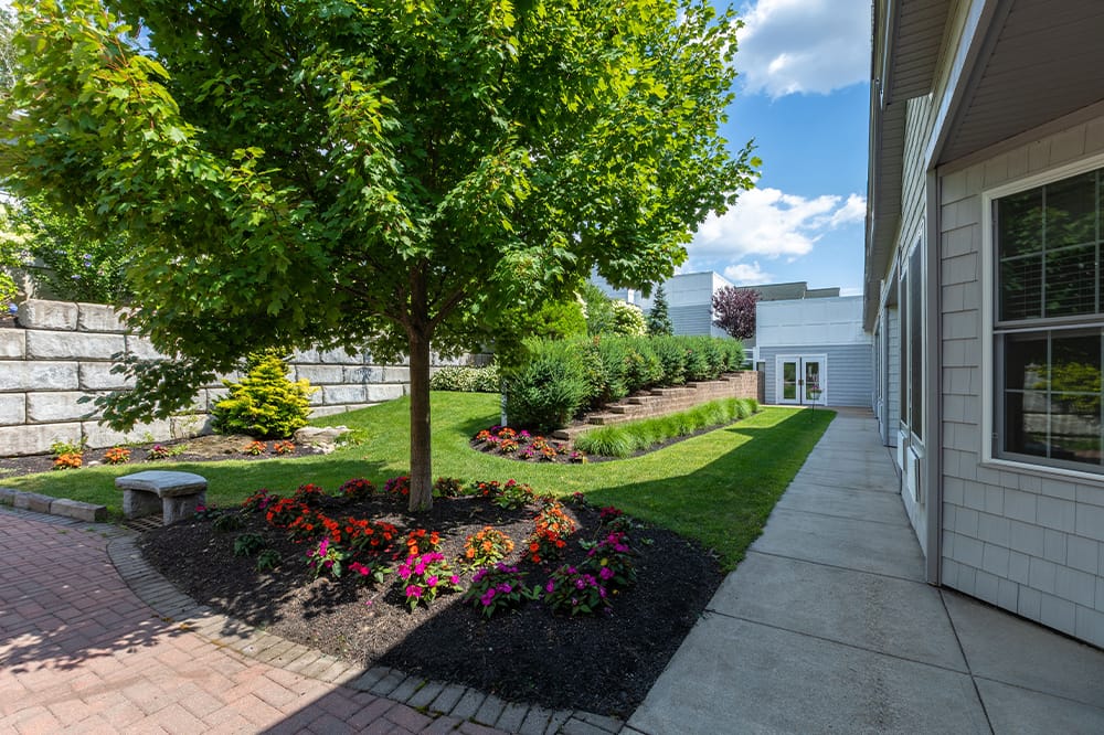 Beautifully landscaped garden area with flowers