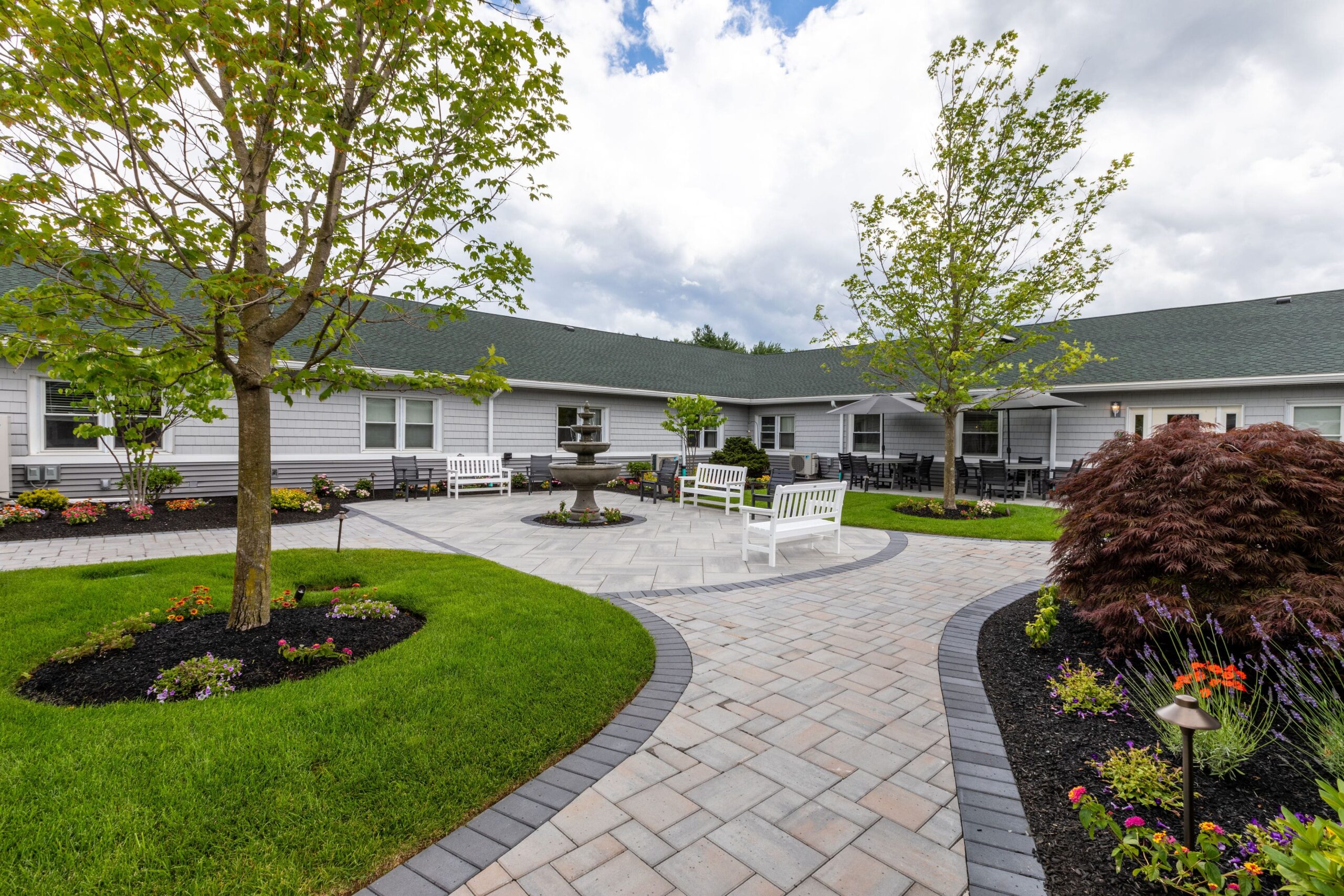 Beautiful courtyard with seating and landscaping
