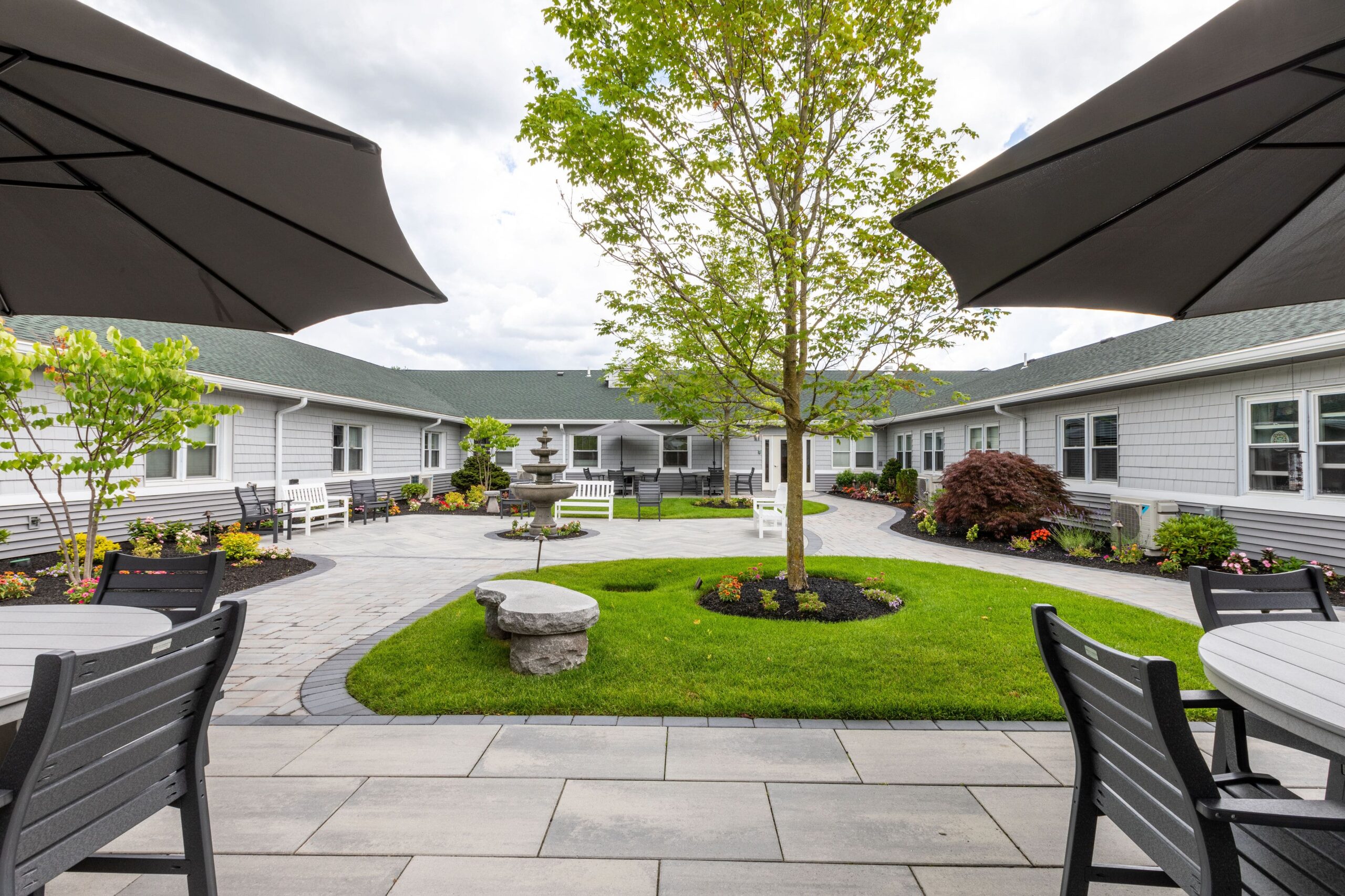 Beautiful courtyard with seating and landscaping