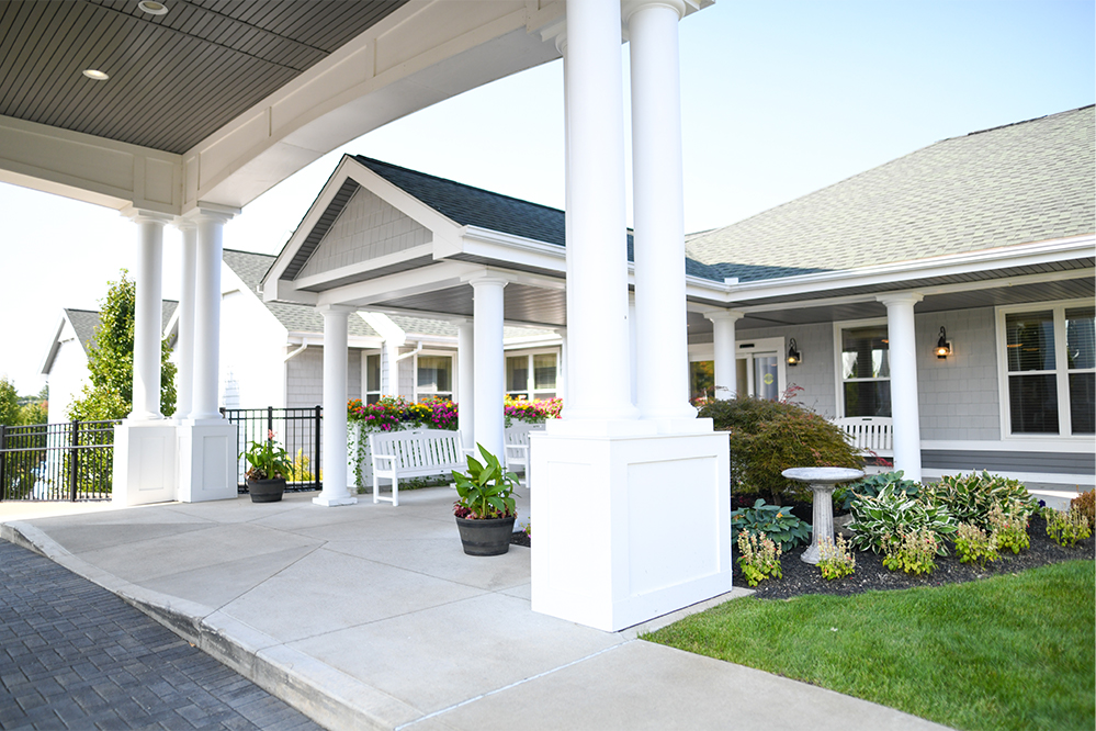 Exterior view of the assisted living facility entrance