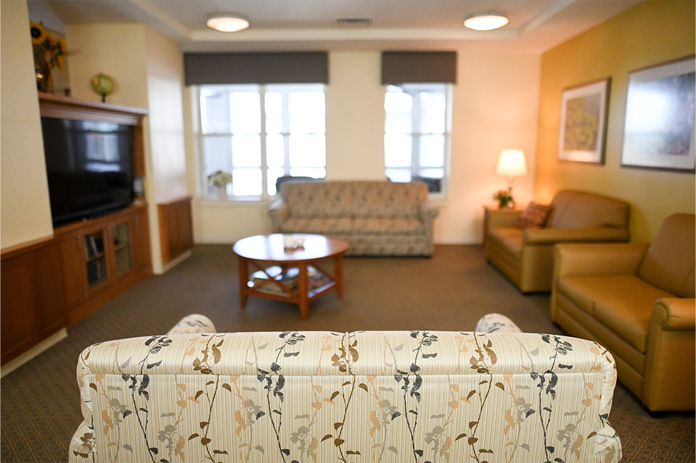 Common area with seating and natural light