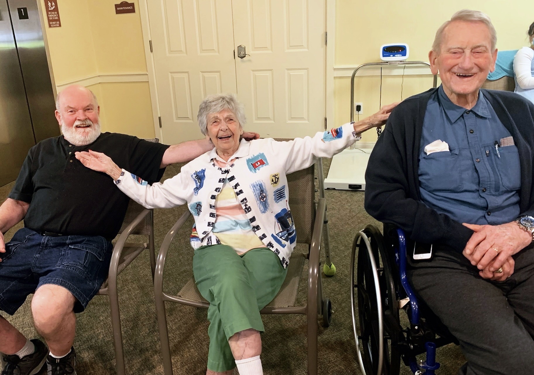 Residents enjoying time together in a common area