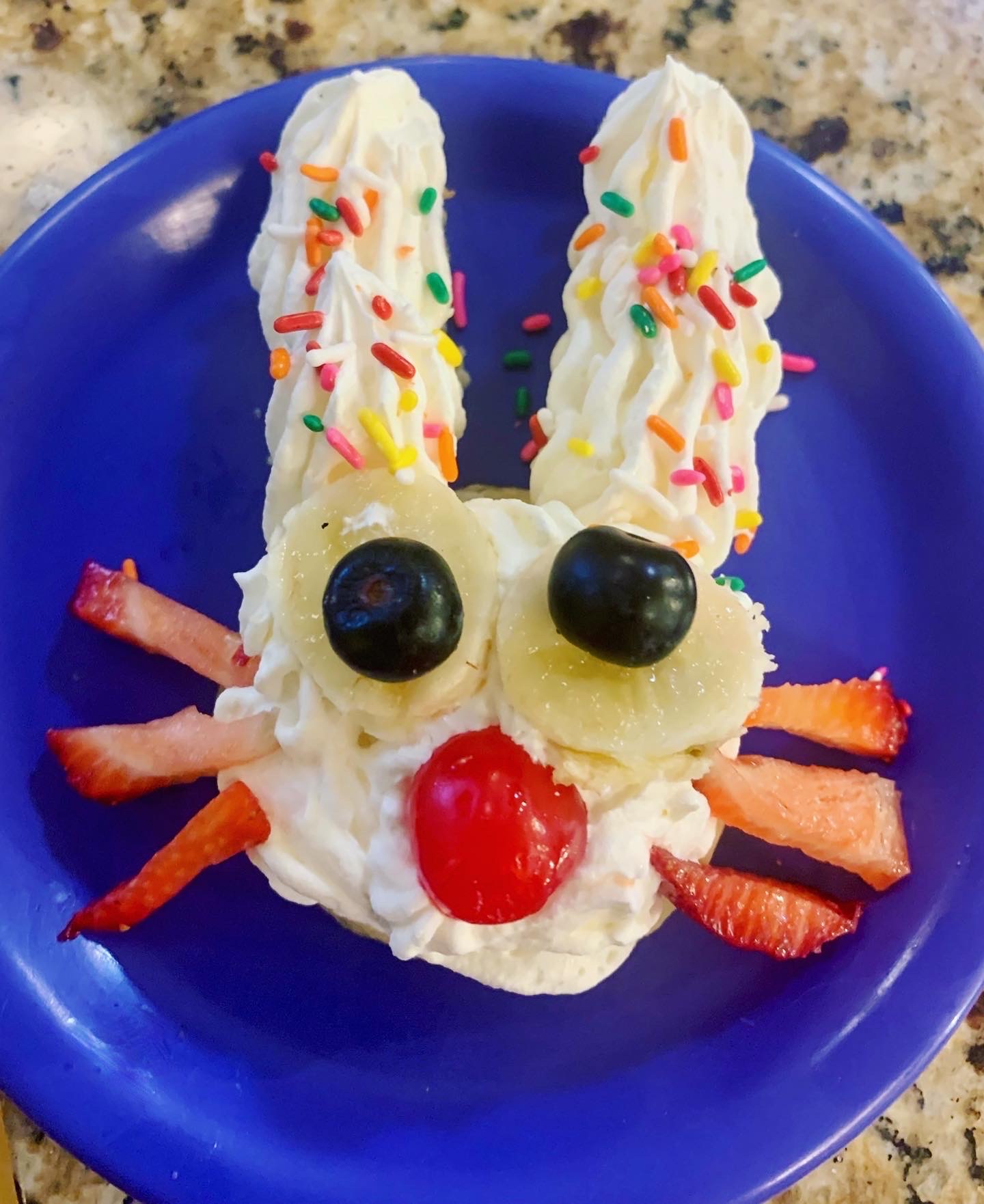 Decorative dessert shaped like a bunny