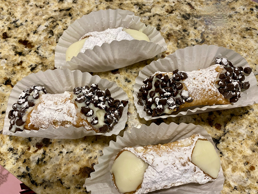Desserts arranged on a granite countertop