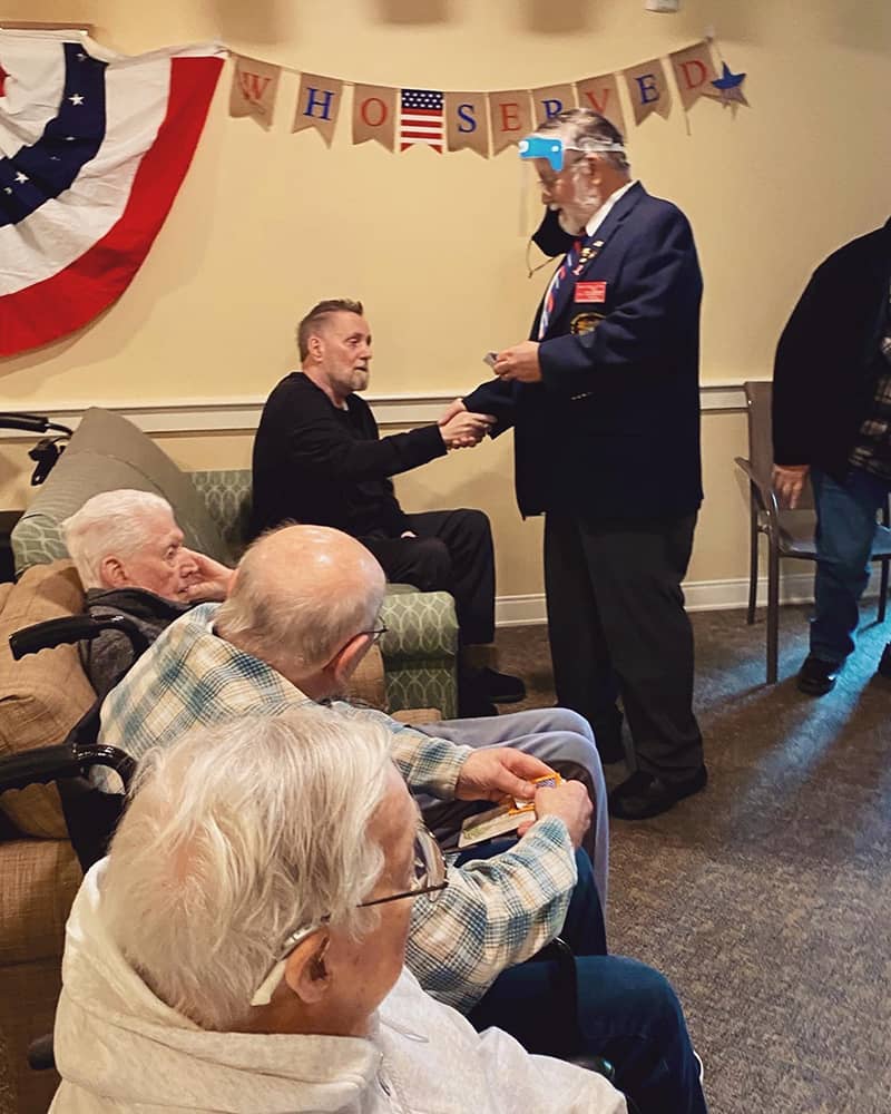Residents interacting during a community event