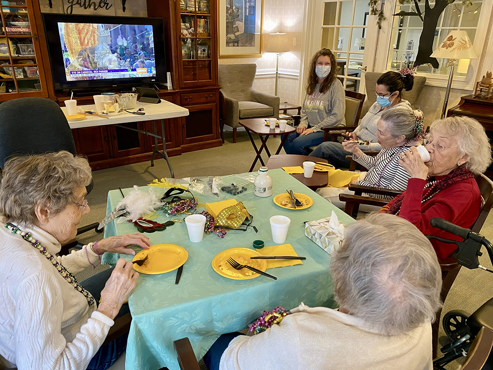 Residents engaged in an activity in a common area