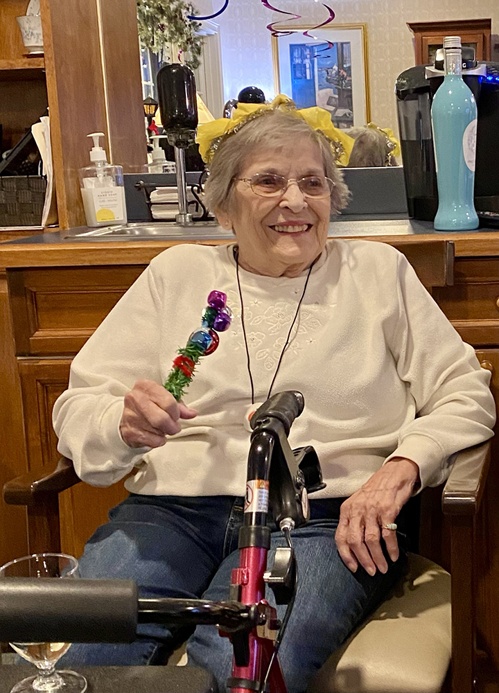 Resident enjoying activity in a common area