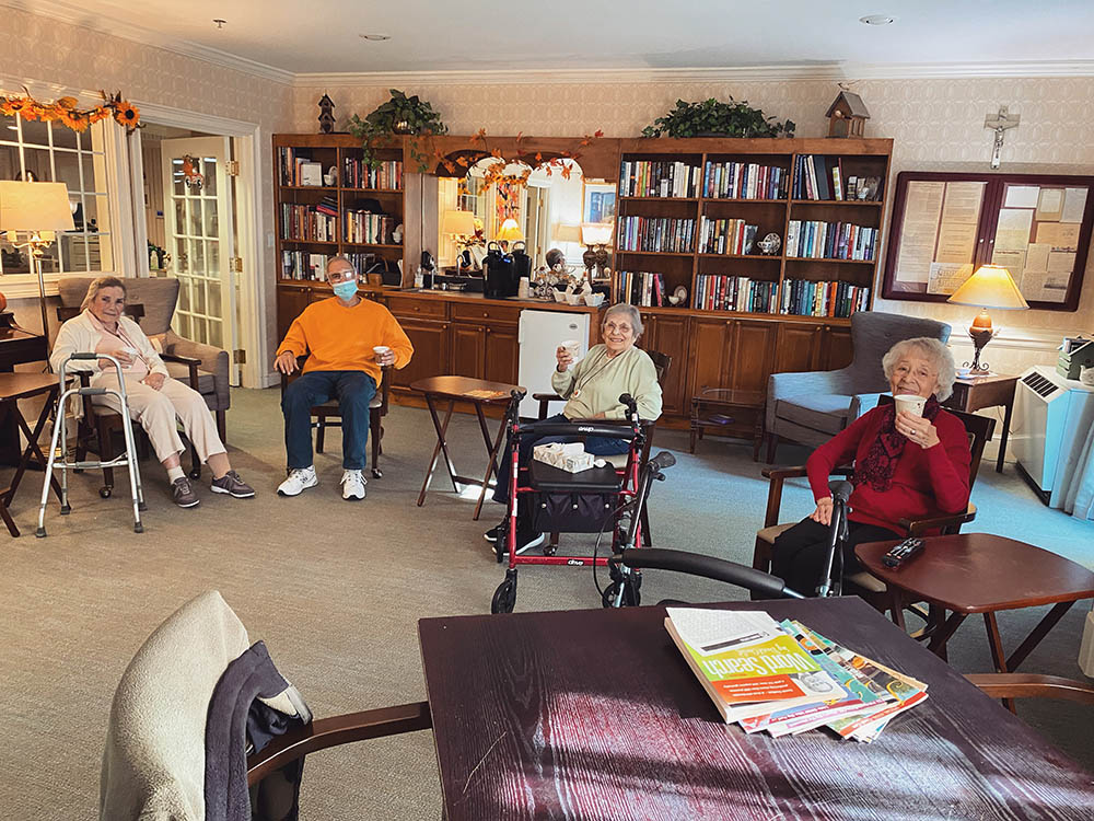 Residents enjoying time in a common area
