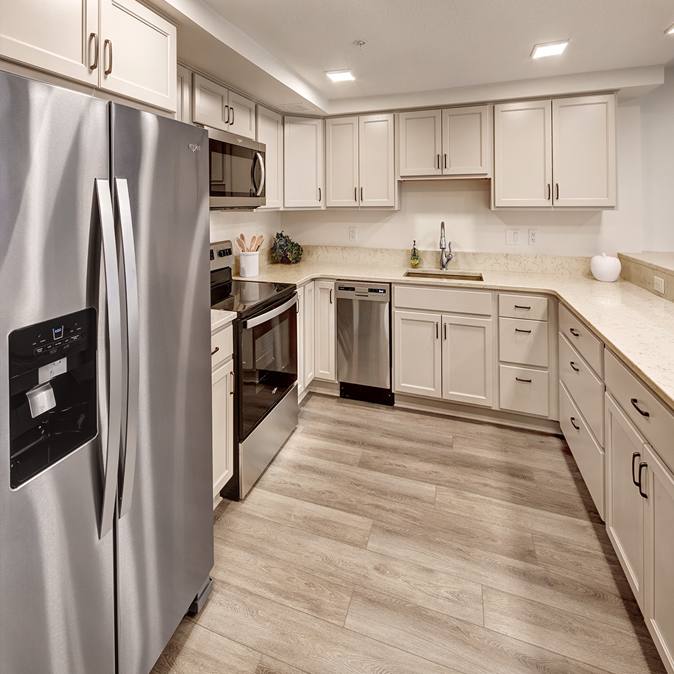 Modern kitchen in a senior living facility