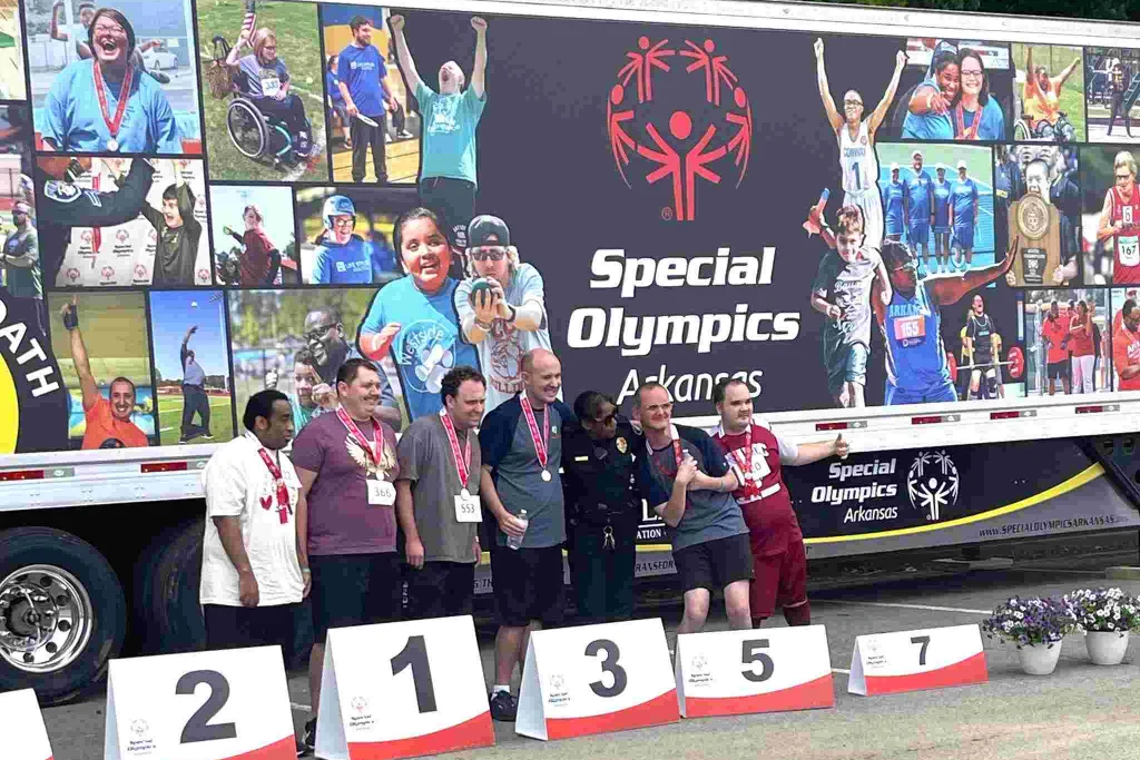 Group photo of participants at a Special Olympics event