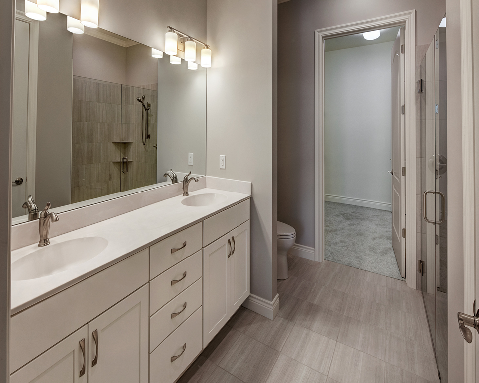Modern bathroom within a senior living unit