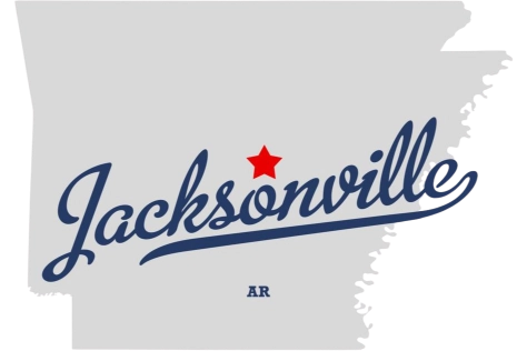 Logo with the name Jacksonville and a red star
