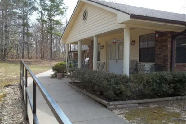 Exterior view of a senior care facility entrance