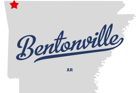 Logo of Bentonville, Arkansas in cursive