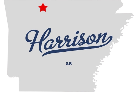 Text logo for Harrison, Arkansas