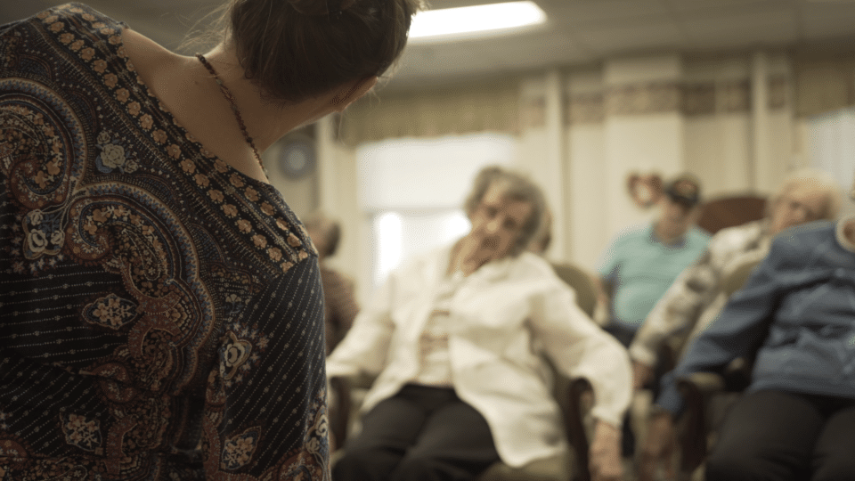 Activity session in a common area with residents
