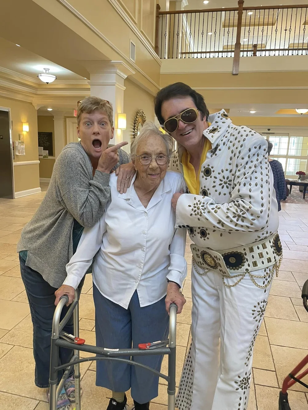Residents enjoying a themed event with entertainment