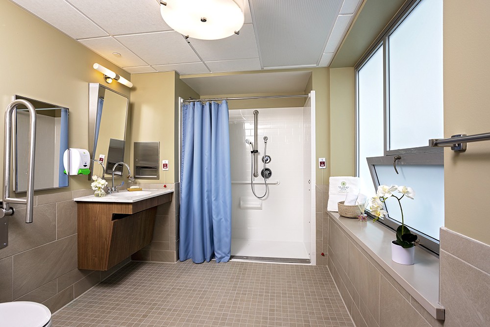 Modern assisted bathroom with accessible features