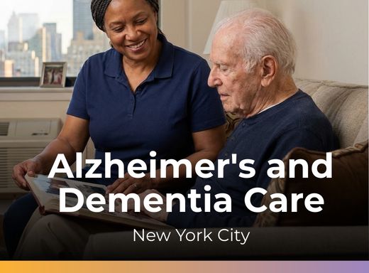 Caregiver assisting an elderly resident.