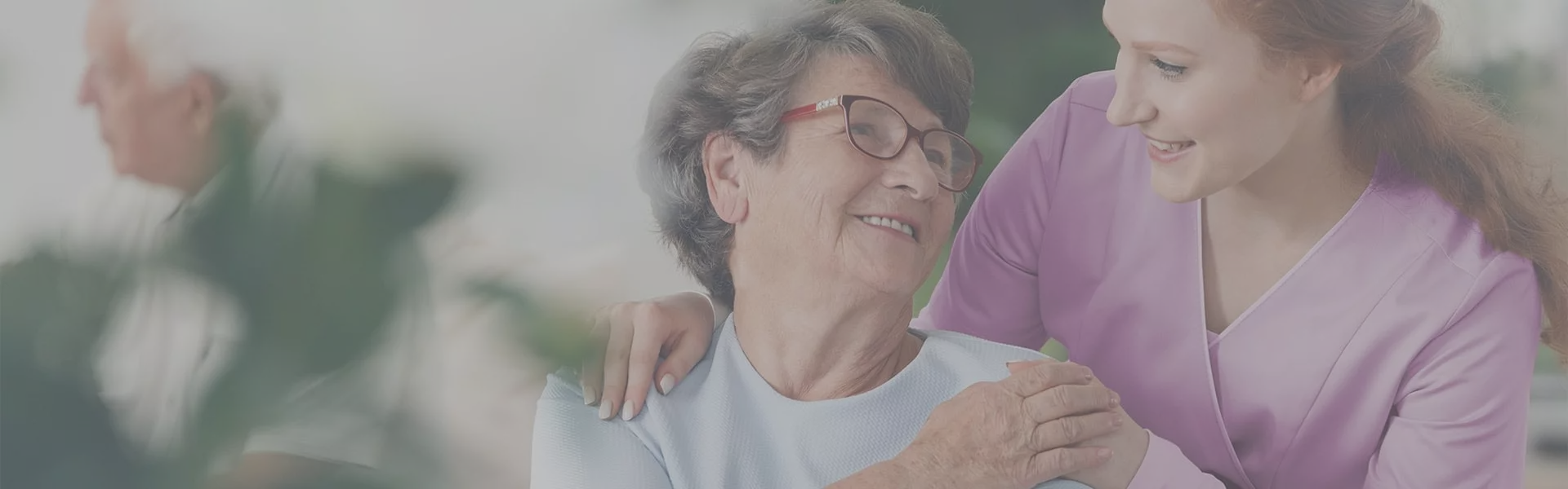 Caregiver interacting with a senior resident