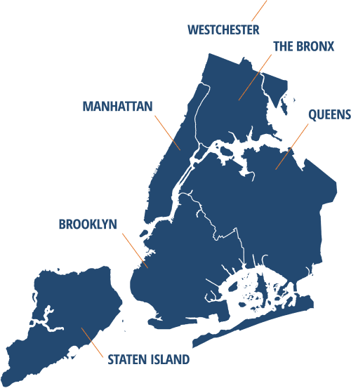 Map of New York City boroughs