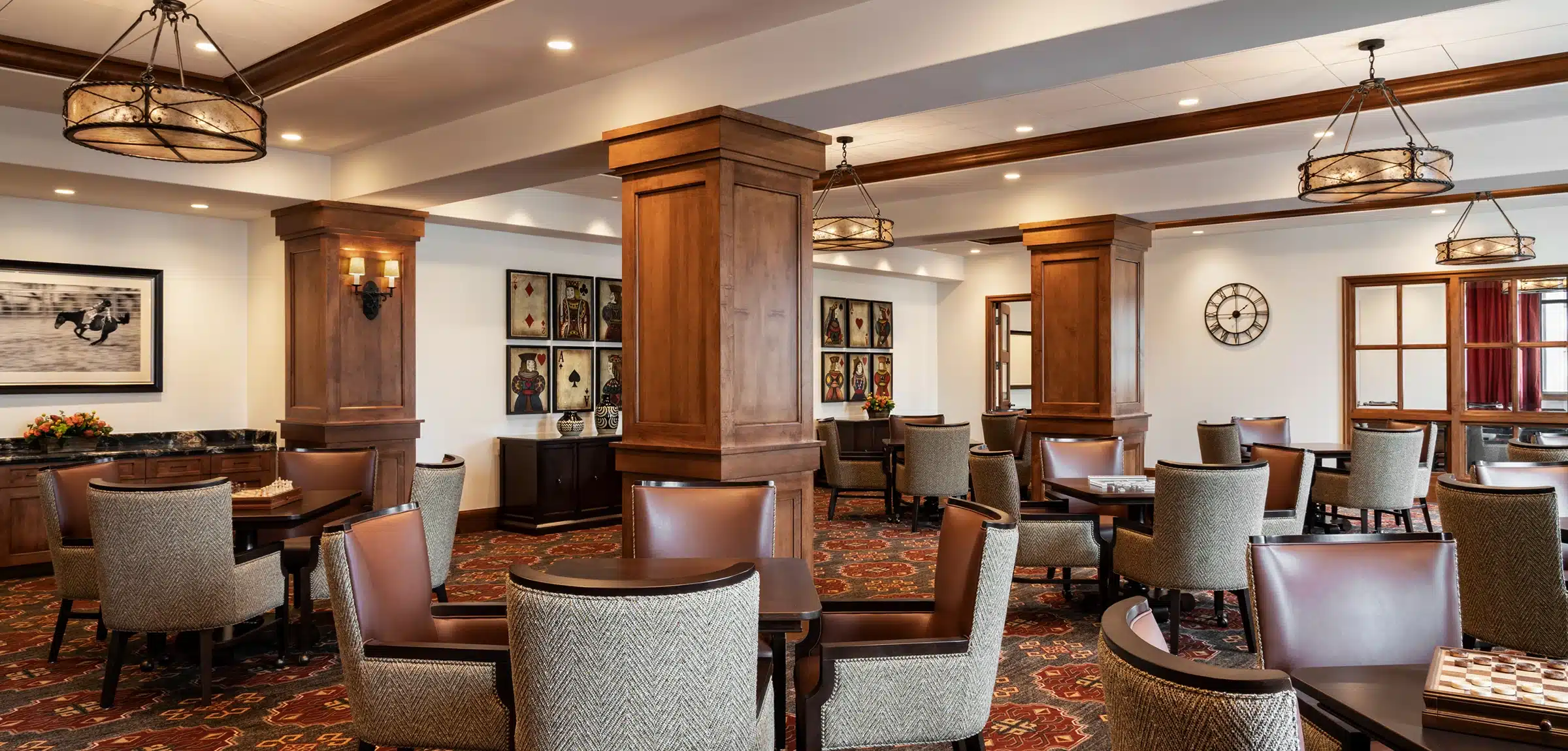 Dining area with tables and chairs