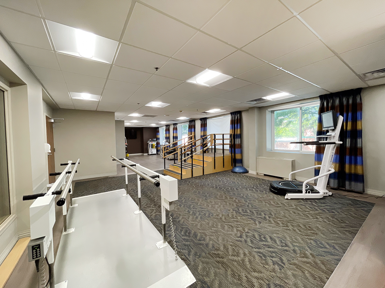 Rehabilitation gym with therapy equipment