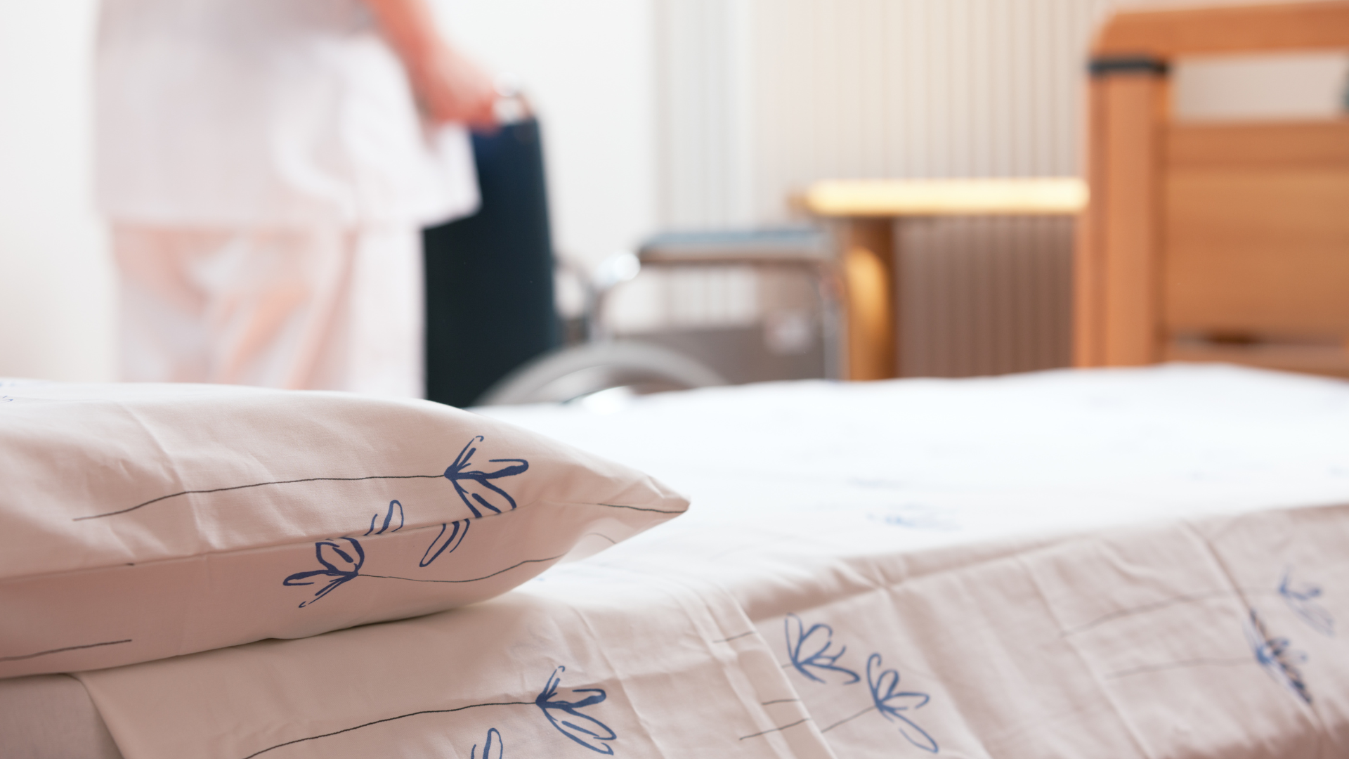 A bedroom scene in a senior care facility