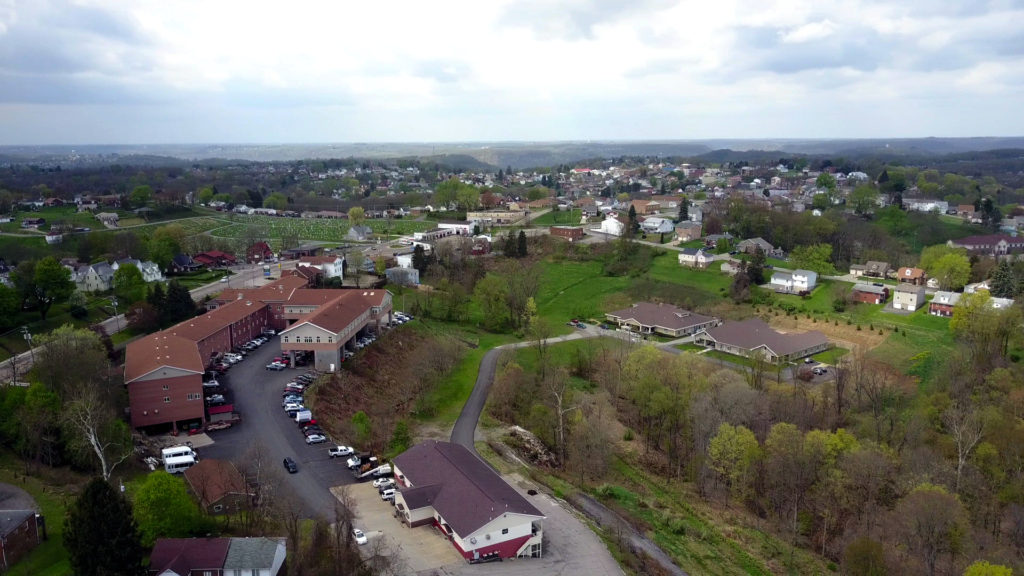 Aerial view of Serra Village and surrounding area.