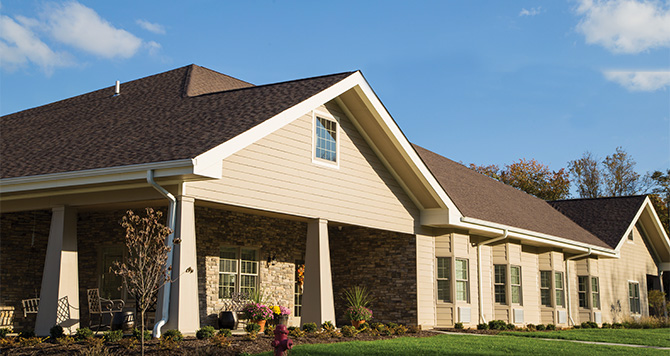 Exterior view of Serra Village building