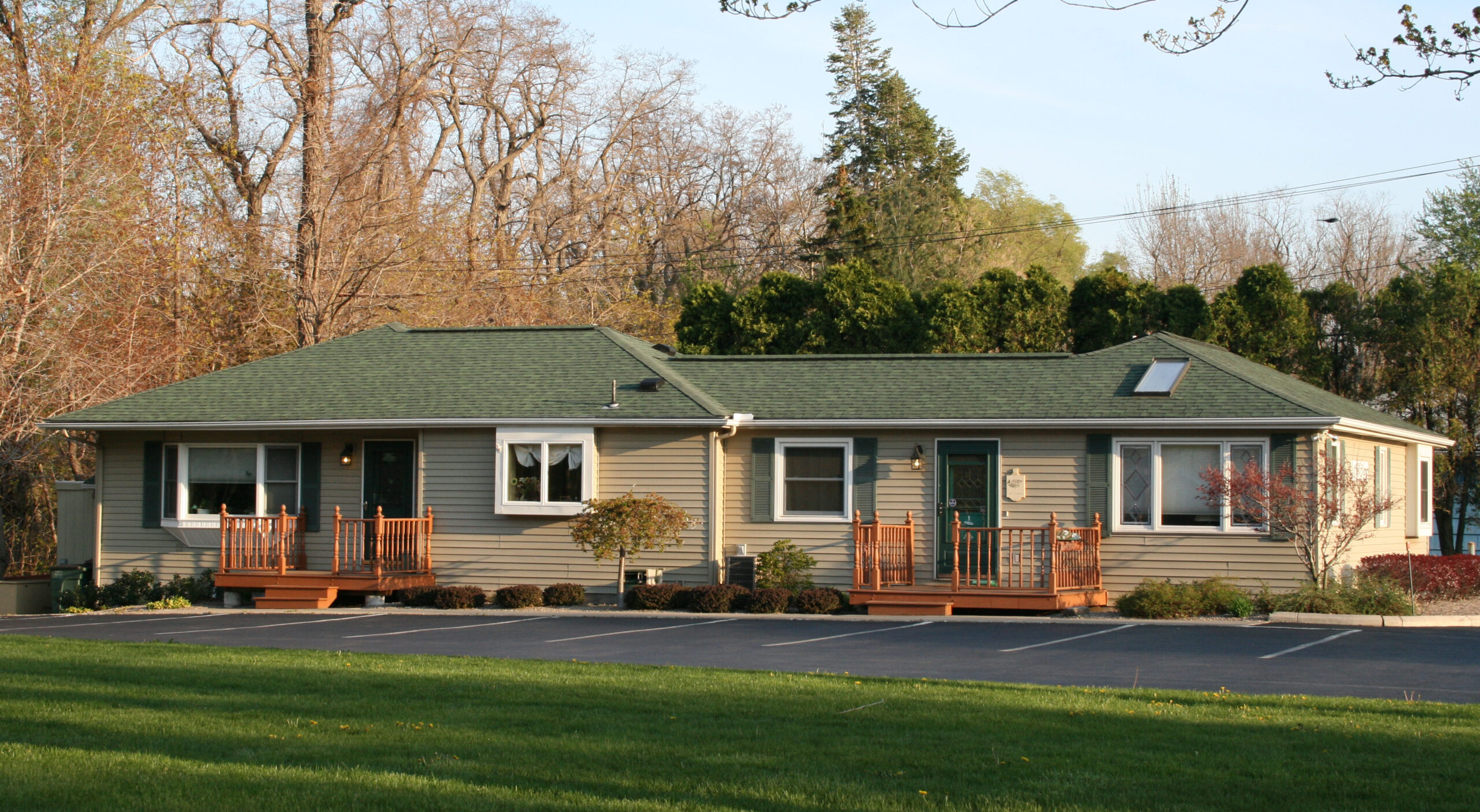 Exterior view of the assisted living facility building.