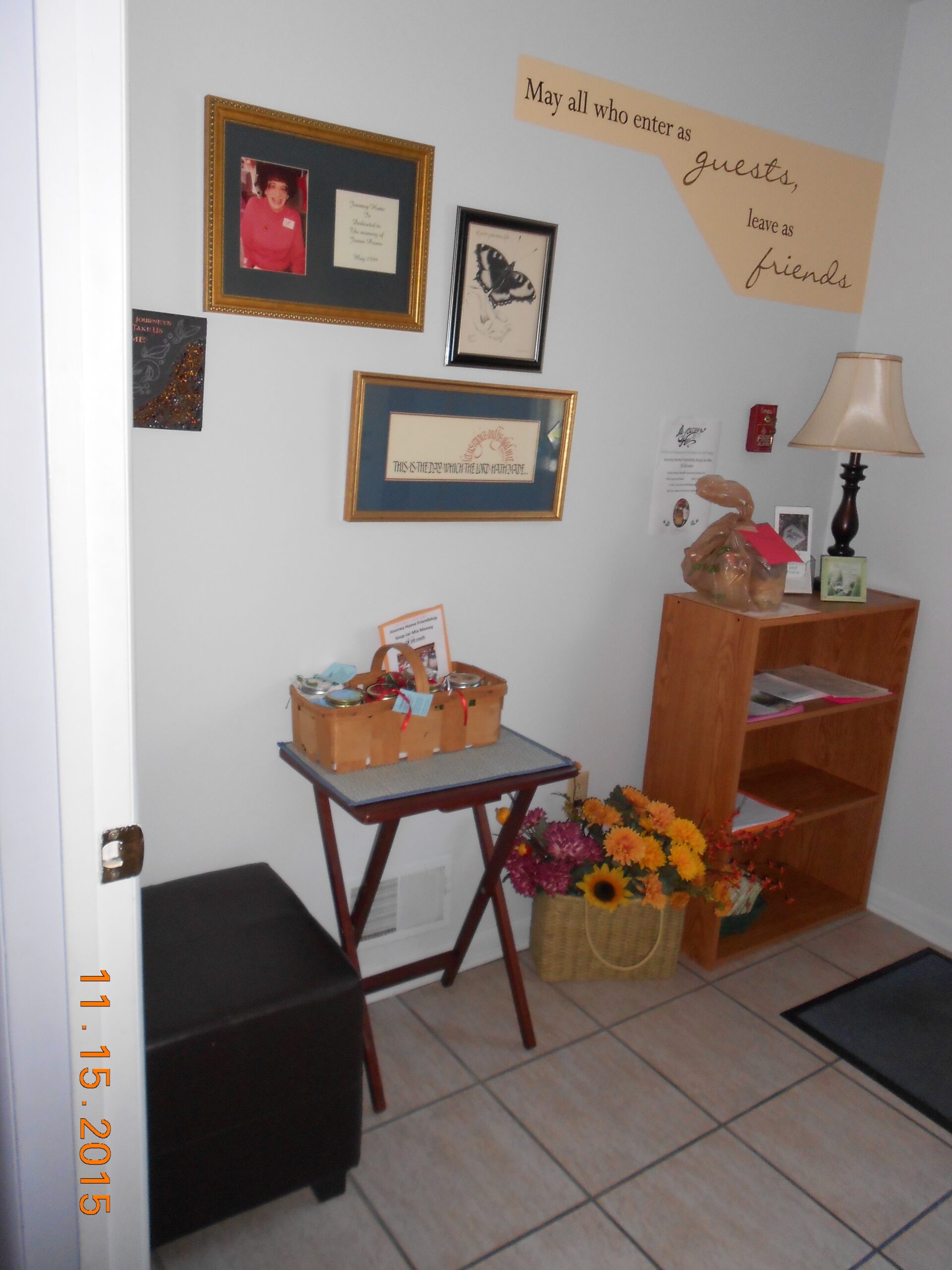 Welcoming interior corner with decor and flowers