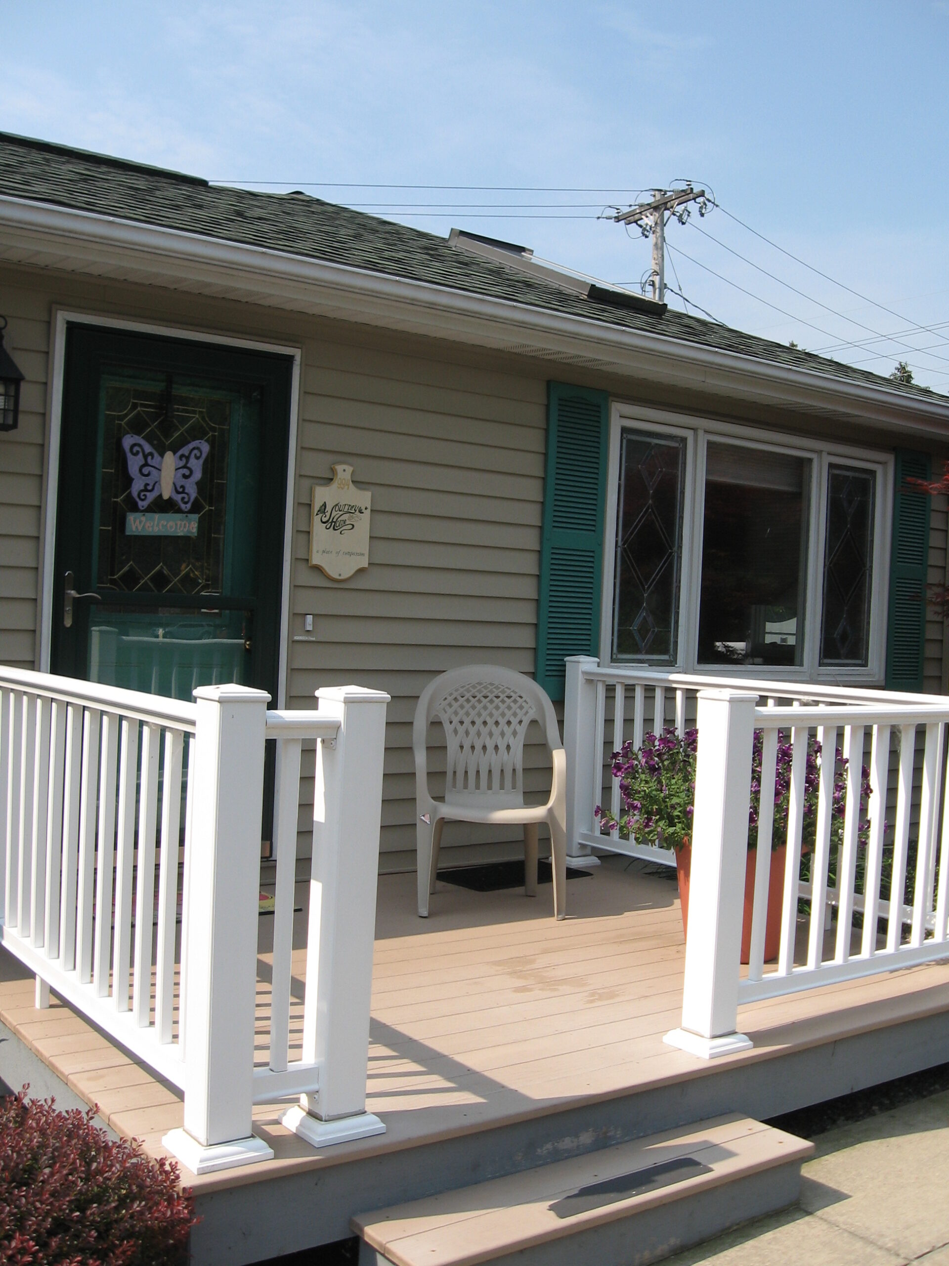 Front porch of a small residential building.