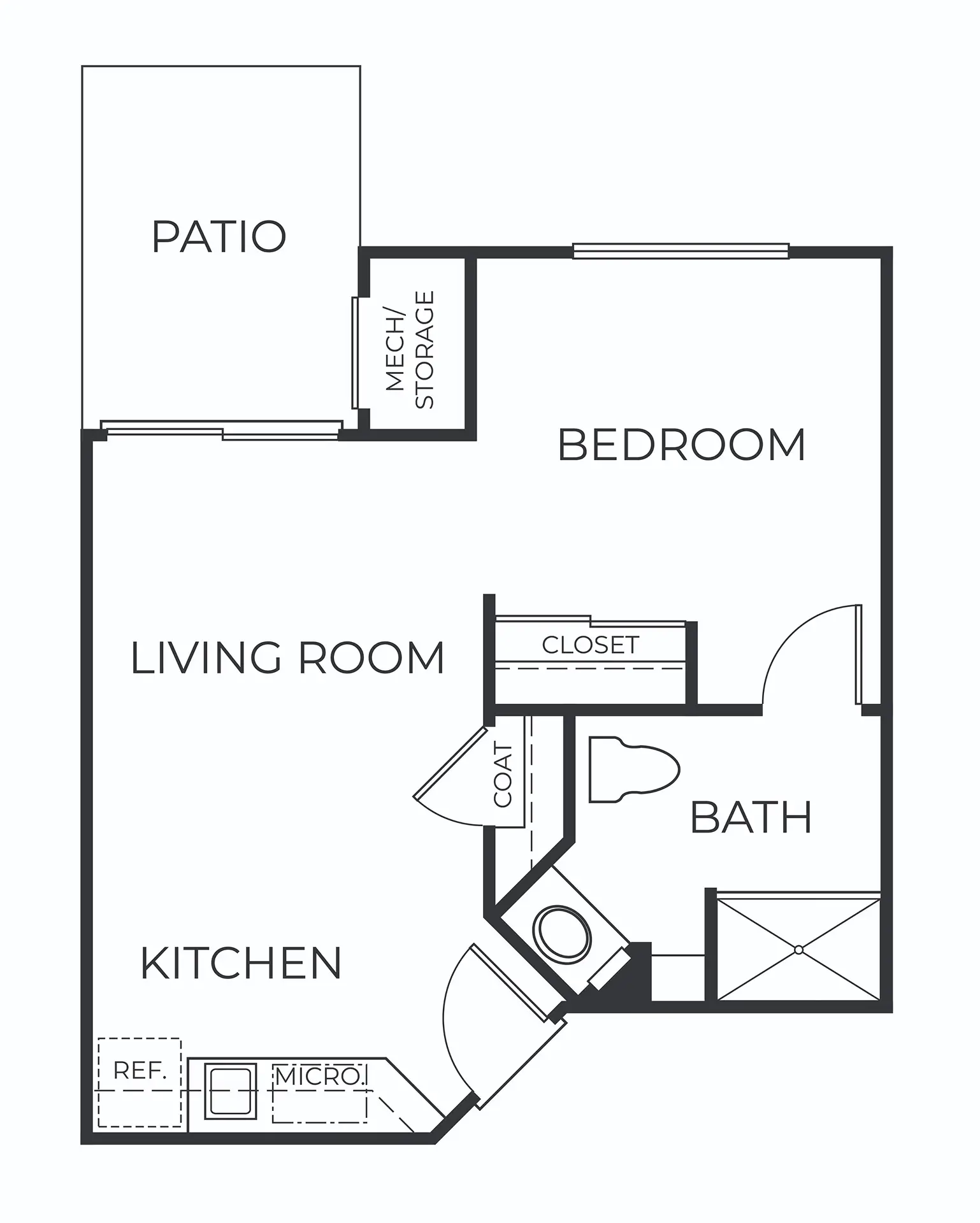Architectural floor plan of a living space