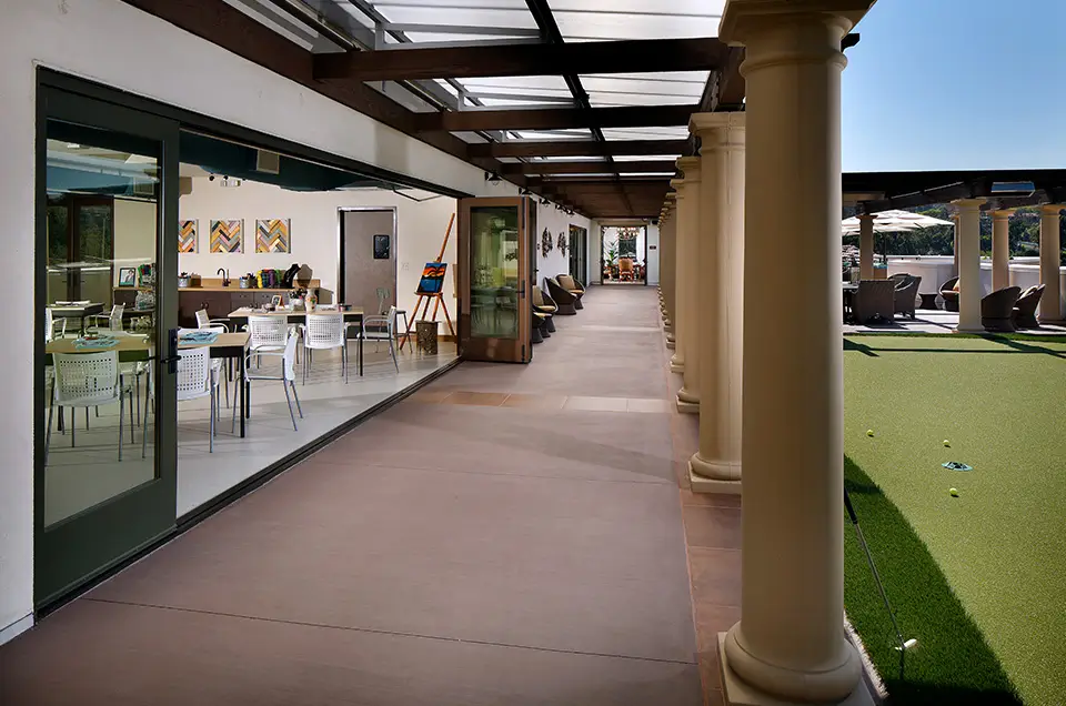 Interior common area with outdoor access