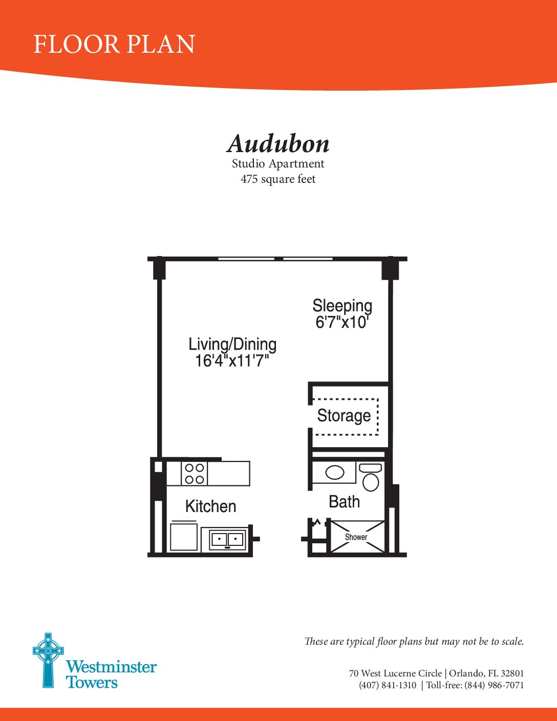 Studio apartment floor plan layout
