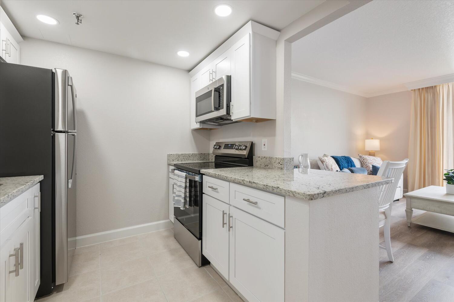 Modern kitchen area of a senior living facility