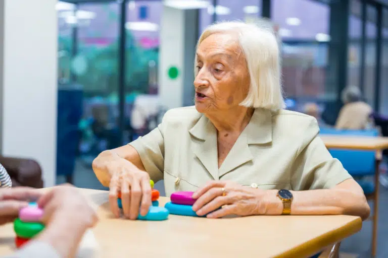 Senior resident engaging in an activity.