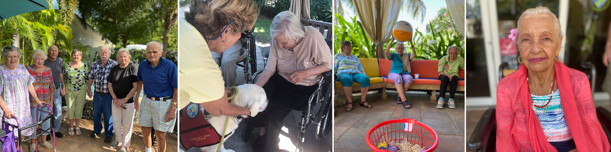 Residents enjoying recreational activities outdoors