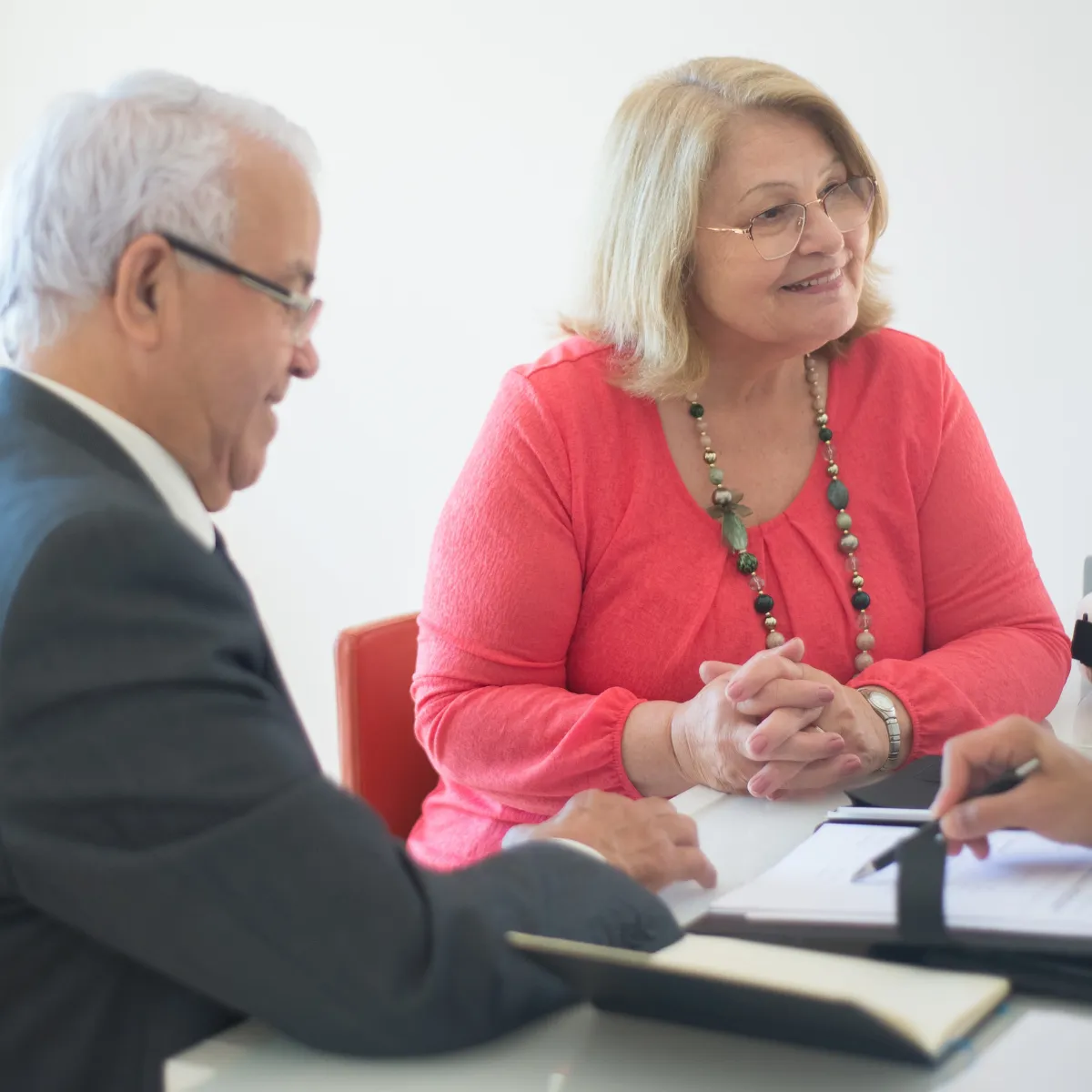 Engaging conversation between staff and resident