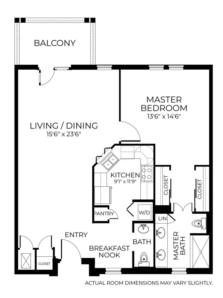 Architectural floor plan of a living space