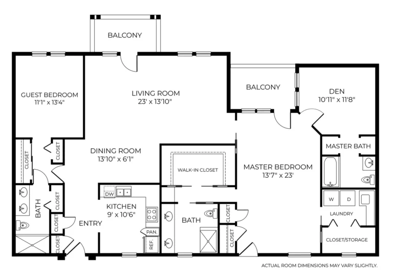 Architectural floor plan with labeled rooms