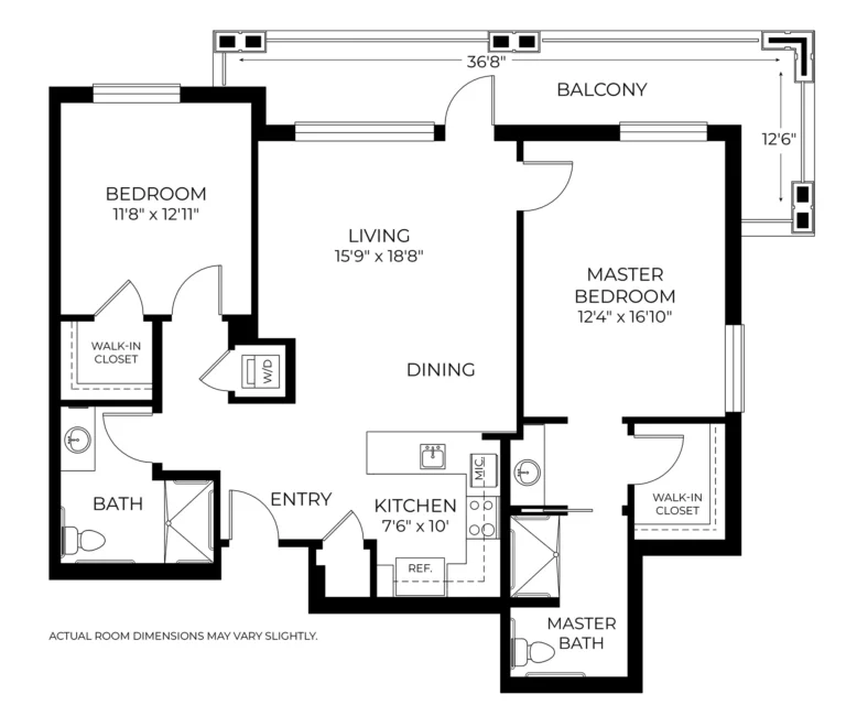 Architectural floor plan of a living space