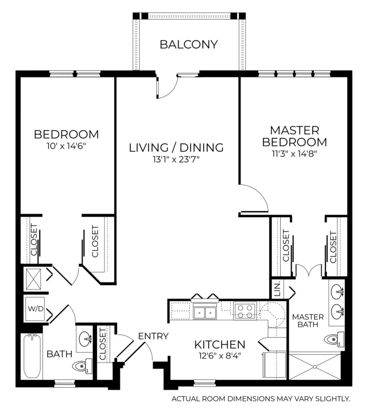 Architectural floor plan of a unit layout