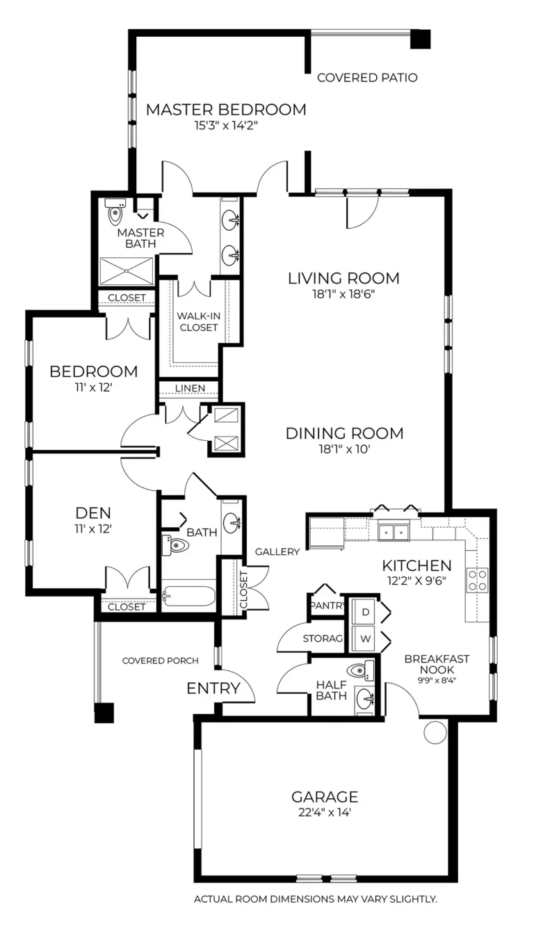 Architectural floor plan of a residential layout
