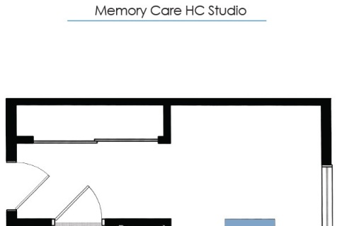Architectural floor plan for Memory Care HC Studio