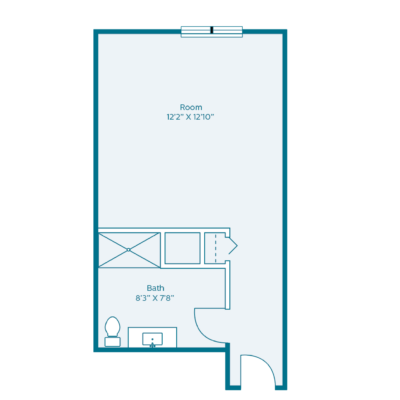 Architectural floor plan of a resident room